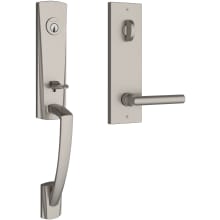 Miami One Piece Single Cylinder Keyed Entry Handleset with Tube Interior Lever and Emergency Egress Function