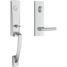 Miami One Piece Single Cylinder Keyed Entry Handleset with Tube Interior Lever and Emergency Egress Function