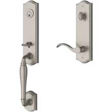 New Hampshire One Piece Single Cylinder Keyed Entry Handleset with Left Handed Interior Curve Lever and Emergency Egress Function
