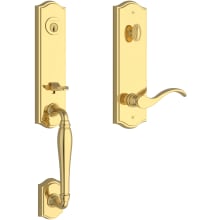 New Hampshire One Piece Single Cylinder Keyed Entry Handleset with Right Handed Interior Curve Lever and Emergency Egress Function for Thick Doors