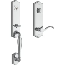New Hampshire One Piece Single Cylinder Keyed Entry Handleset with Right Handed Interior Curve Lever and Emergency Egress Function