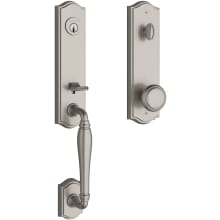 New Hampshire One Piece Single Cylinder Keyed Entry Handleset with Interior Traditional Knob and Emergency Egress Function for Thick Doors