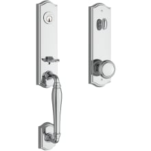 New Hampshire One Piece Single Cylinder Keyed Entry Handleset with Interior Traditional Knob and Emergency Egress Function