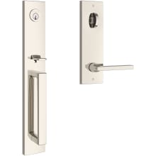 Santa Cruz Full Plate Single Cylinder Keyed Entry Handleset with Interior Square Lever and Emergency Egress Function
