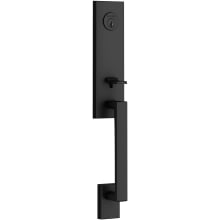 Seattle One Piece SmartKey Single Cylinder Keyed Entry Handleset with Contemporary Knob and Emergency Egress Function from the Reserve Collection