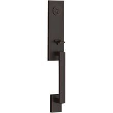 Seattle One Piece SmartKey Single Cylinder Keyed Entry Handleset with Square Lever and Emergency Egress Function from the Reserve Collection