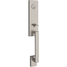 Seattle One Piece SmartKey Single Cylinder Keyed Entry Handleset with Square Lever and Emergency Egress Function from the Reserve Collection