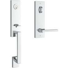 Seattle One Piece Single Cylinder Keyed Entry Handleset with Square Interior Lever and Emergency Egress Function - SmartKey