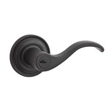 Curve Right Handed Single Cylinder Keyed Entry Door Lever with Round Rose