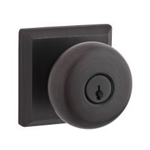 Round Single Cylinder Keyed Entry Door Knob with Square Rose