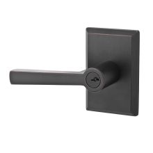 Taper Keyed Entry Single Cylinder Leverset with Rustic Square Rose