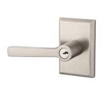 Taper Keyed Entry Single Cylinder Leverset with Rustic Square Rose