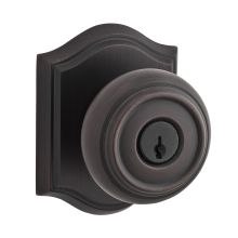 Traditional Single Cylinder Keyed Entry Door Knob with Arch Rose