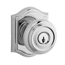 Traditional Single Cylinder Keyed Entry Door Knob with Arch Rose
