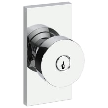 Contemporary Single Cylinder Keyed Entry Door Knob Set with 5 Inch Rectangle Rose from the Reserve Collection