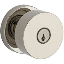 Modern Single Cylinder Keyed Entry Door Knob Set with Modern Round Rose from the Reserve Collection