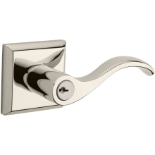 Curve Right Handed Single Cylinder Keyed Entry Door Lever with Square Rose