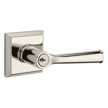 Federal Single Cylinder Keyed Entry Door Lever Set with Traditional Square Rose