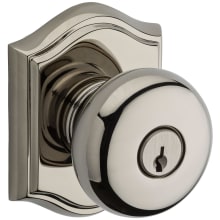 Round Single Cylinder Keyed Entry Door Knob with Arch Rose