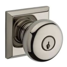 Round Single Cylinder Keyed Entry Door Knob with Square Rose