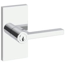 Square Single Cylinder Keyed Entry Door Lever Set with 5 Inch Rectangle Rose from the Reserve Collection