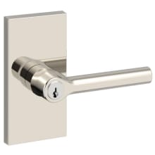 Tube Single Cylinder Keyed Entry Door Lever Set with 5 Inch Rectangle Rose from the Reserve Collection