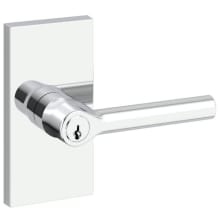 Tube Single Cylinder Keyed Entry Door Lever Set with 5 Inch Rectangle Rose from the Reserve Collection