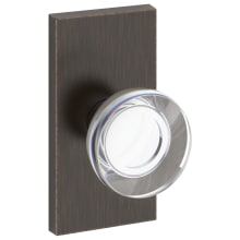 Contemporary Crystal Non-Turning Two-Sided Dummy Door Knob Set with Contemporary 5 Inch Rose from the Reserve Collection