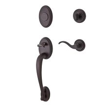Columbus Right Handed Dummy Handleset with Traditional Round Rose and Curve Lever on Interior