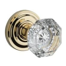 Crystal Non-Turning Two-Sided Dummy Door Knob Set with Round Rose