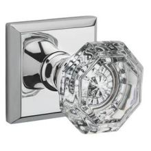 Crystal Non-Turning Two-Sided Dummy Door Knob Set with Square Rose
