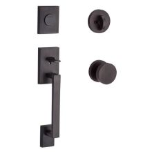 La Jolla Dummy Handleset with Modern Knob and Modern Round Interior Trim from the Reserve Collection