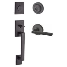 La Jolla Full Dummy Handleset with Square Lever and Contemporary Round Rose Interior Trim from the Reserve Collection