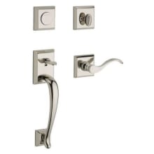 Napa Right Handed Dummy Handleset with Traditional Square Rose and Curve Lever on Interior