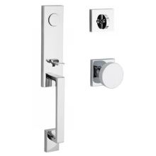 Seattle Full Dummy Handleset with Modern Knob and Modern Square Rose Interior Trim from the Reserve Collection