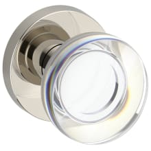 Contemporary Crystal Non-Turning One-Sided Dummy Door Knob with Contemporary Round Rose from the Reserve Collection