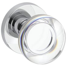Contemporary Crystal Non-Turning One-Sided Dummy Door Knob with Contemporary Round Rose from the Reserve Collection