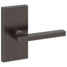 Square Non-Turning One-Sided Dummy Door Lever with 5 Inch Rectangle Rose from the Reserve Collection