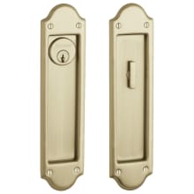 Boulder Keyed Entry Pocket Door Set with Door Pull from the Estate Collection