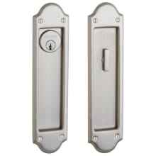 Boulder Keyed Entry Pocket Door Set with Door Pull from the Estate Collection