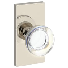 Contemporary Crystal Passage Door Knob Set with Contemporary 5 Inch Rose from the Reserve Collection