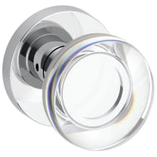 Contemporary Crystal Passage Door Knob Set with Contemporary Round Rose from the Reserve Collection