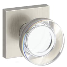 Contemporary Crystal Passage Door Knob Set with Contemporary Square Rose from the Reserve Collection