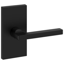 Square Passage Door Lever Set with 5 Inch Rectangle Rose from the Reserve Collection