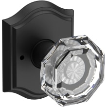 Crystal Privacy Door Knob with Arch Rose
