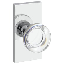 Contemporary Crystal Privacy Door Knob Set with Contemporary 5 Inch Rose from the Reserve Collection