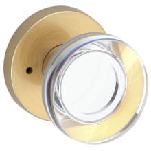 Contemporary Crystal Privacy Door Knob Set with Contemporary Round Rose from the Reserve Collection