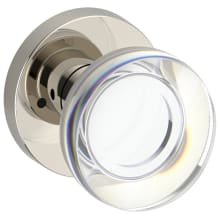 Contemporary Crystal Privacy Door Knob Set with Contemporary Round Rose from the Reserve Collection