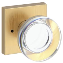 Contemporary Crystal Privacy Door Knob Set with Contemporary Square Rose from the Reserve Collection