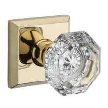 Crystal Privacy Door Knob with Square Rose